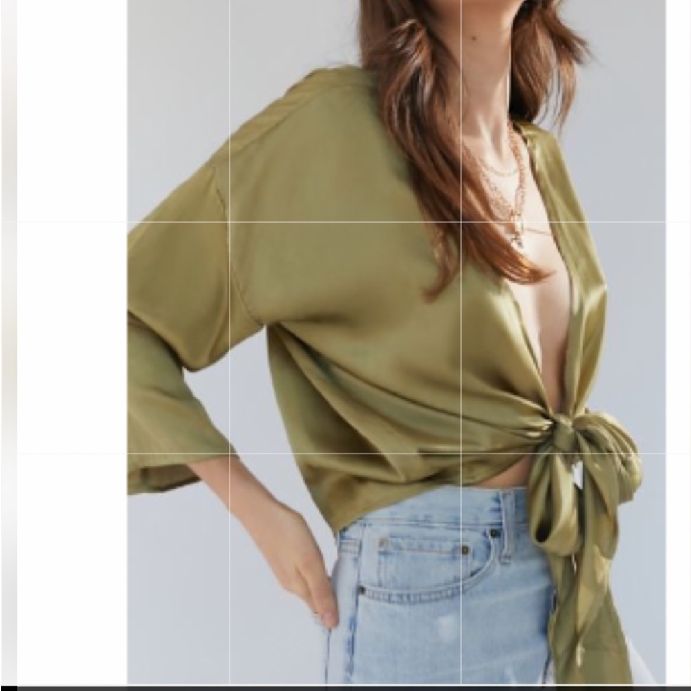 Gold silk tie top